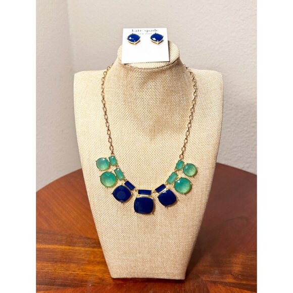 Kate Spade Cause A Stir Graduated Stone Necklace & Stud Earring Set - NWT - Picture 1 of 8